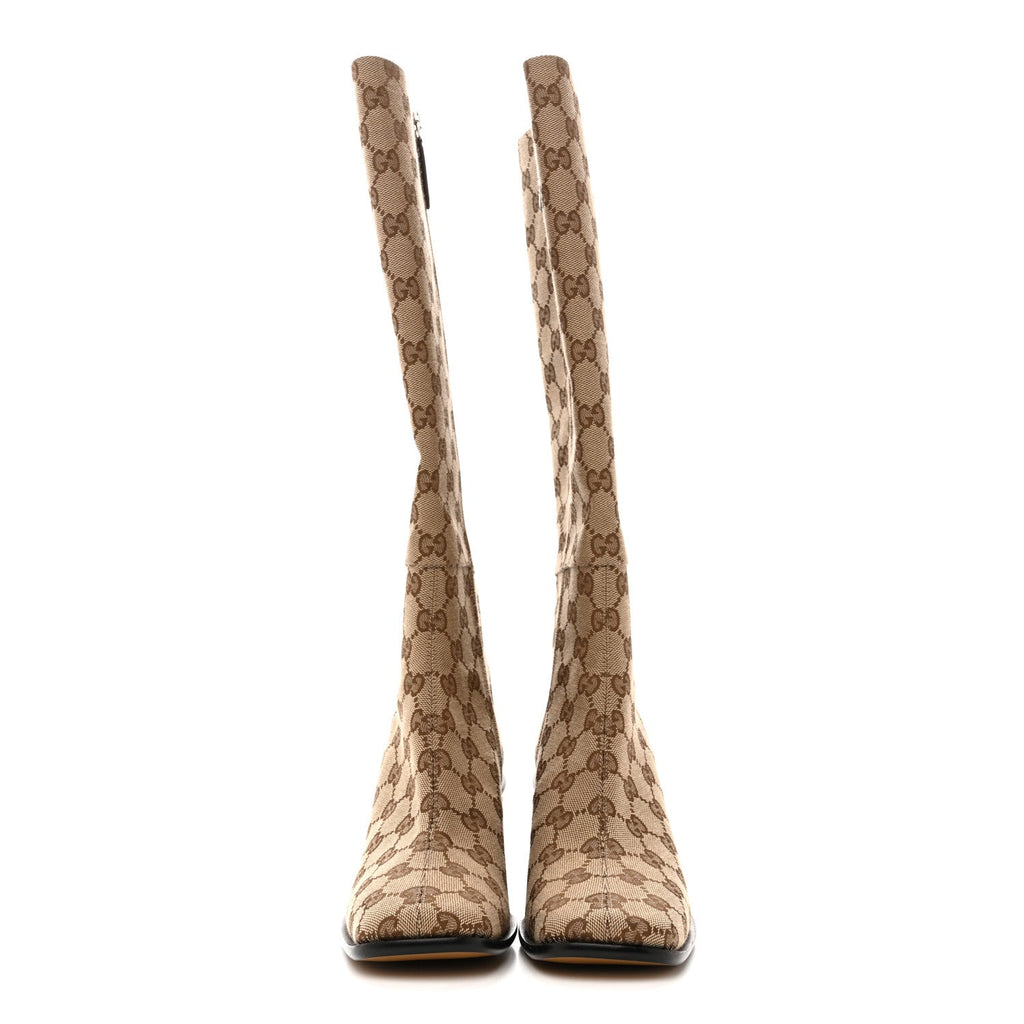 GG SUPREME KNEE HIGH BOOTS BEIGE EBONY NEW ACERO