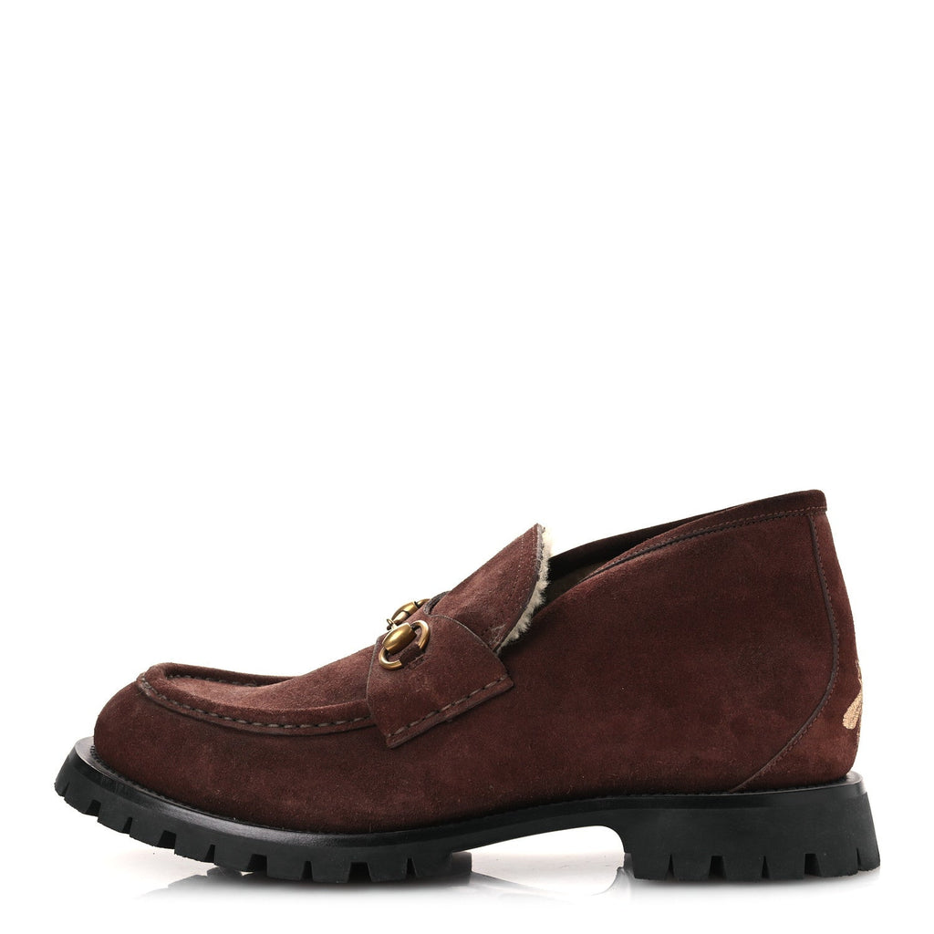 SUEDE SHEARLING MENS HARALD HORSEBIT ANKLE BOOTS LIGHT BROWN BUTTERSCOTCH