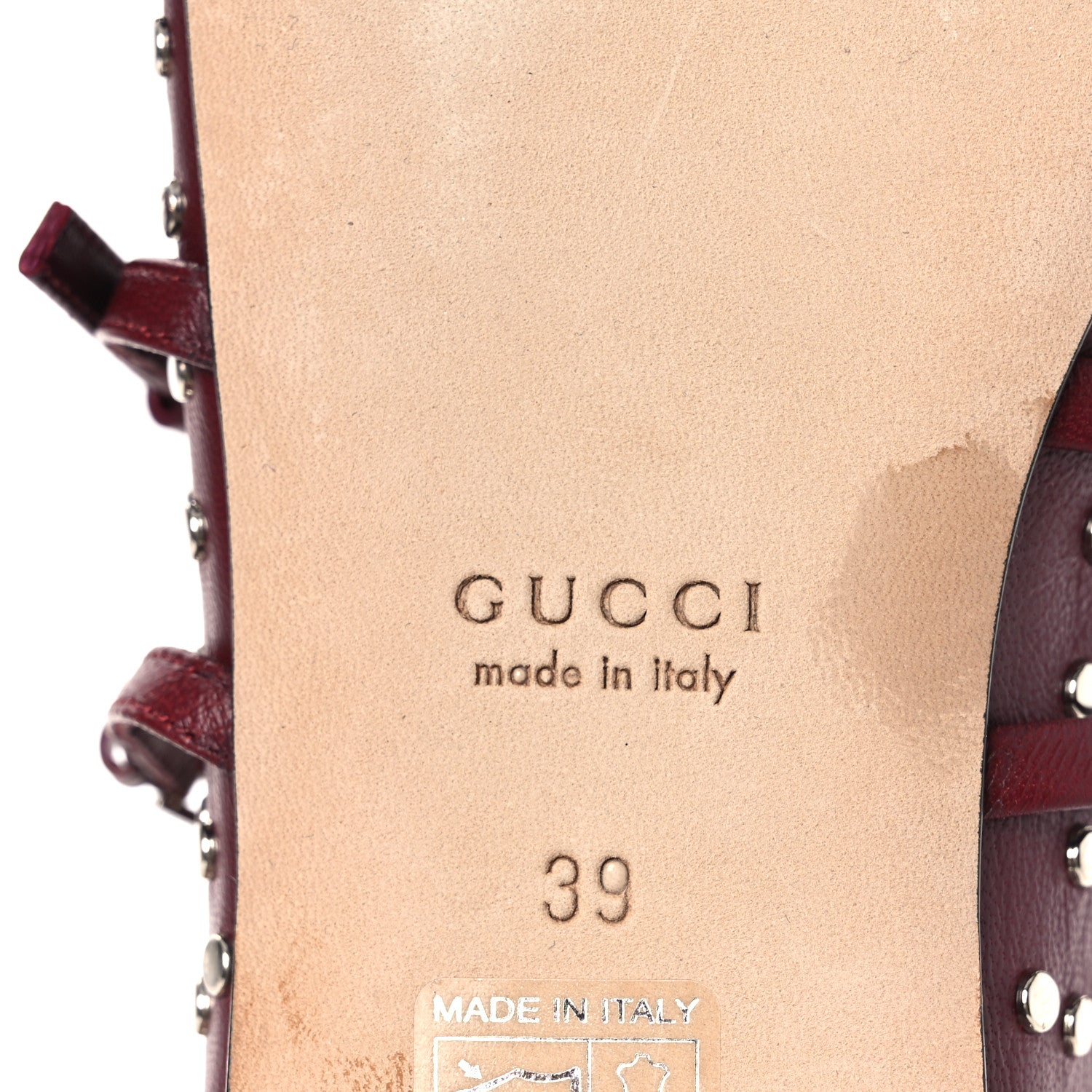 NAPPA CARMAQUE STUDDED HORSEBIT BALLET FLATS ROSSO ANCORA