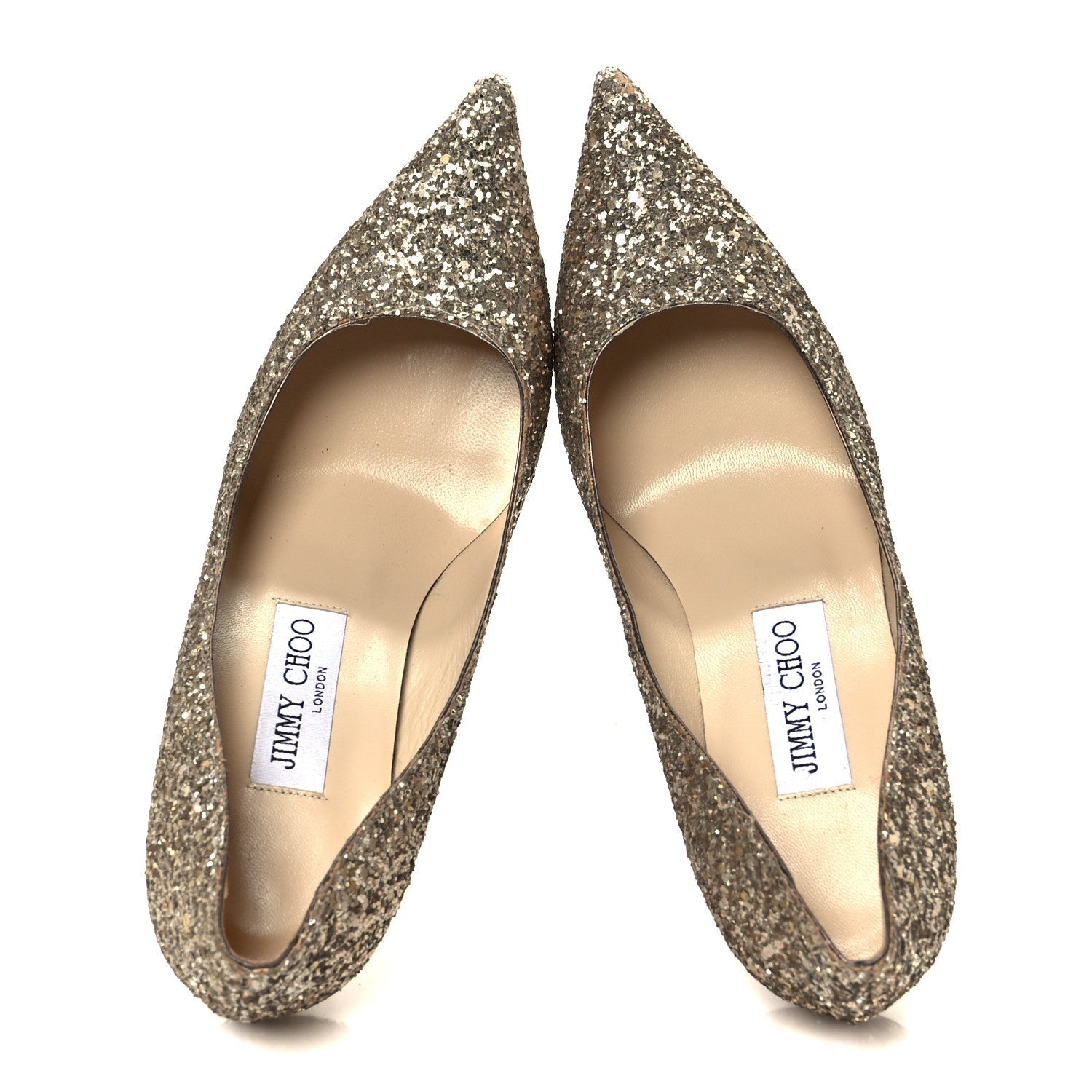 COARSE GLITTER POINTY TOE LOVE 85 PUMPS ANTIQUE GOLD