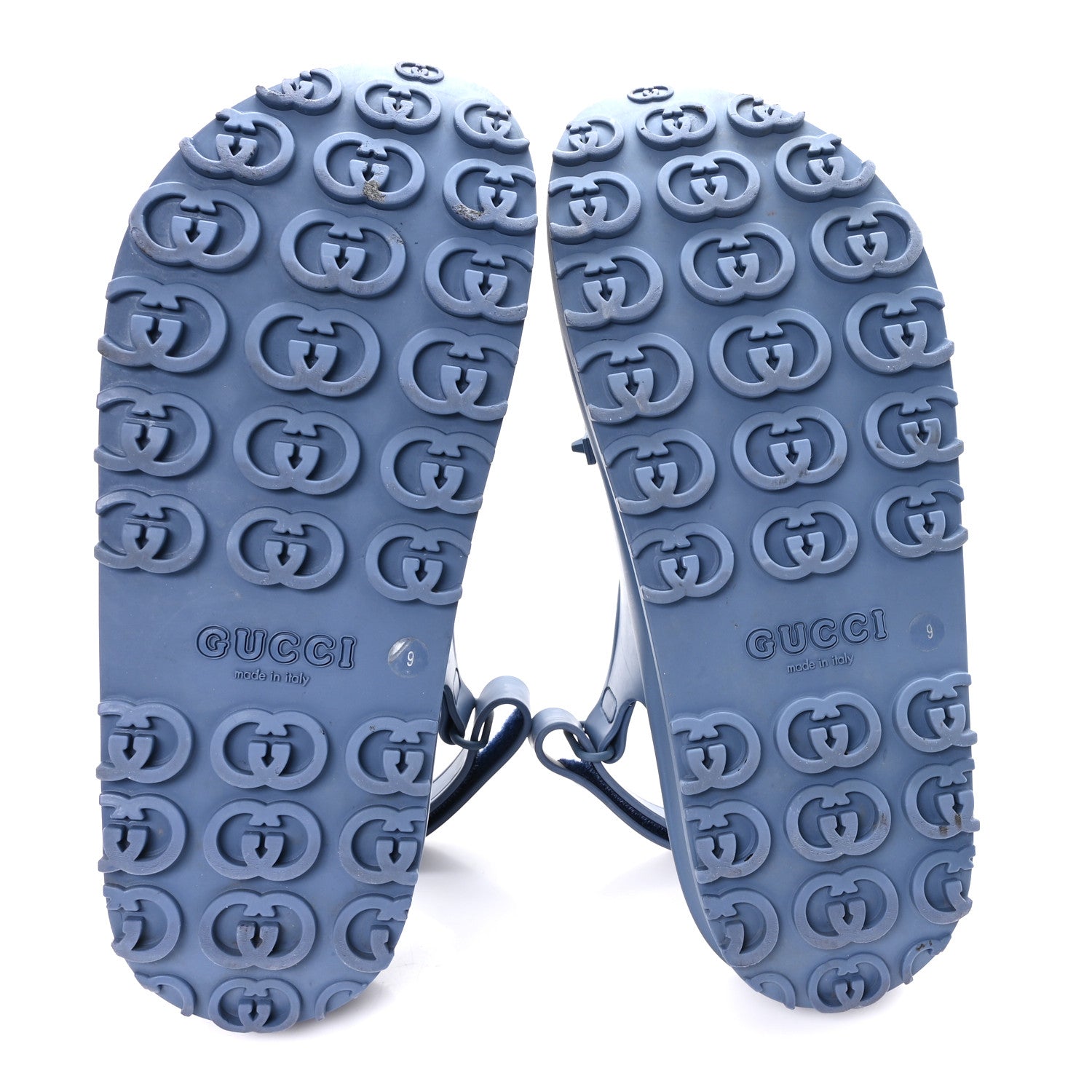 SOFT RUBBER HORSEBIT TOUCH MENS STRAPPED SANDALS WASHED INDIGO