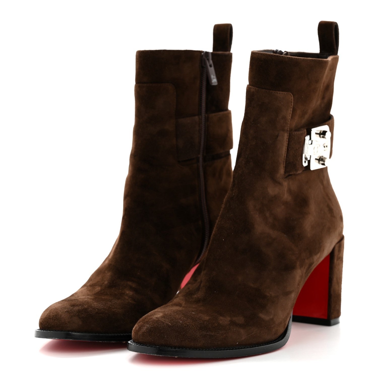 SUEDE LOCK BOOTY 70 ANKLE BOOTS BROWN