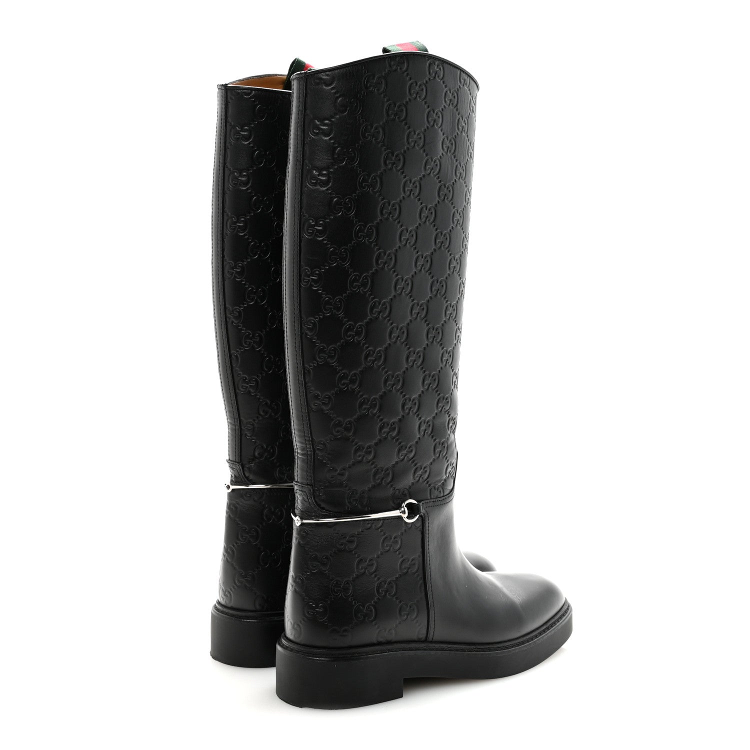 GUCCISSIMA MICHELANGELO SLIM HORSEBIT RIDING BOOTS BLACK