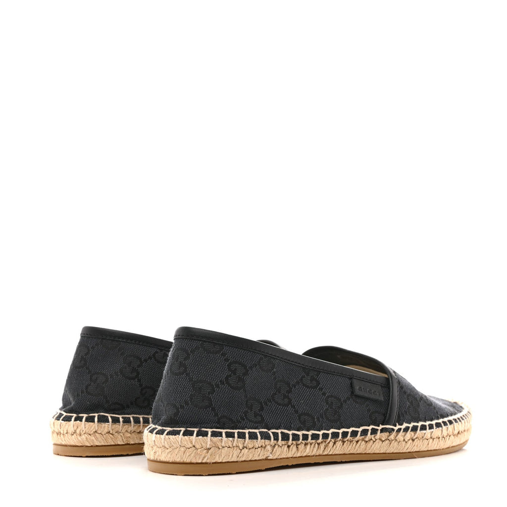 GUCCI MONOGRAM CANVAS ESPADRILLES BLACK
