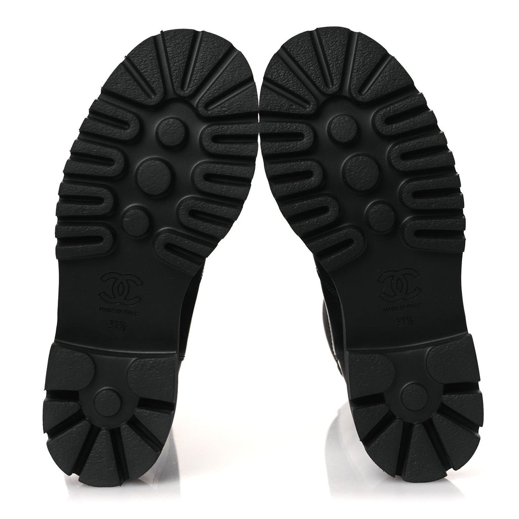 CALFSKIN CAP TOE CC TALL BOOTS BLACK