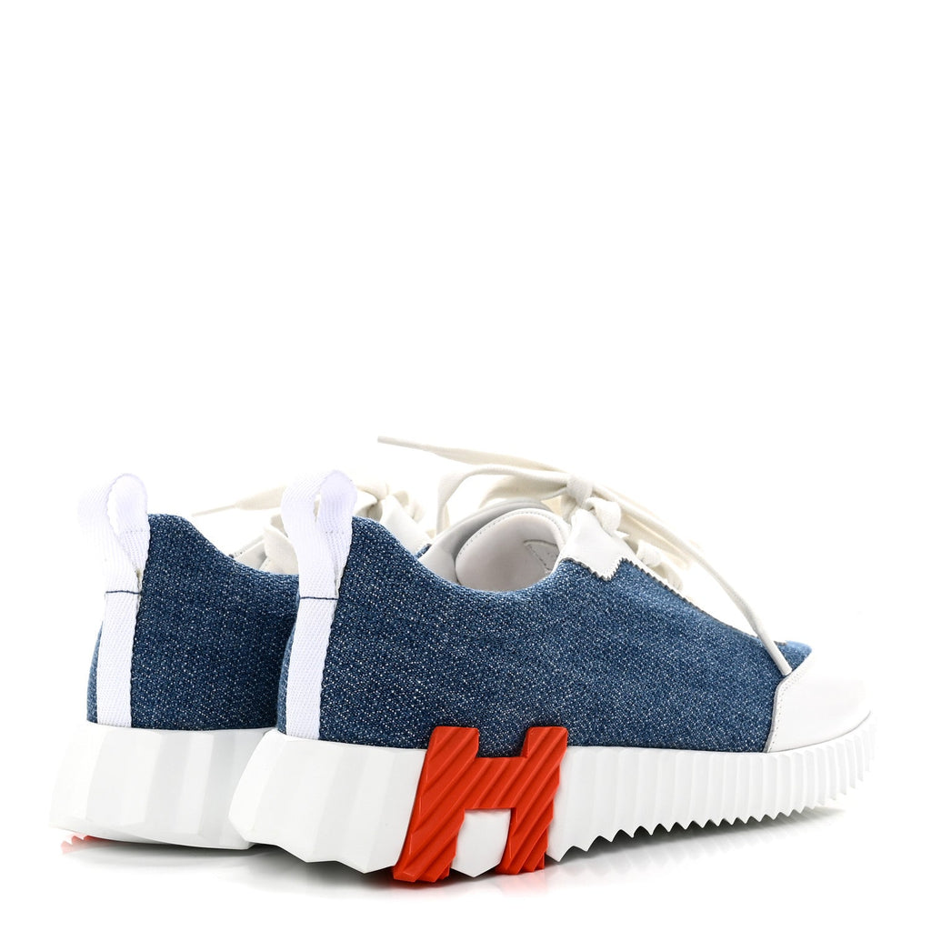 DENIM SUEDE GOATSKIN BOUNCING SNEAKERS BLEU CLAIR WHITE
