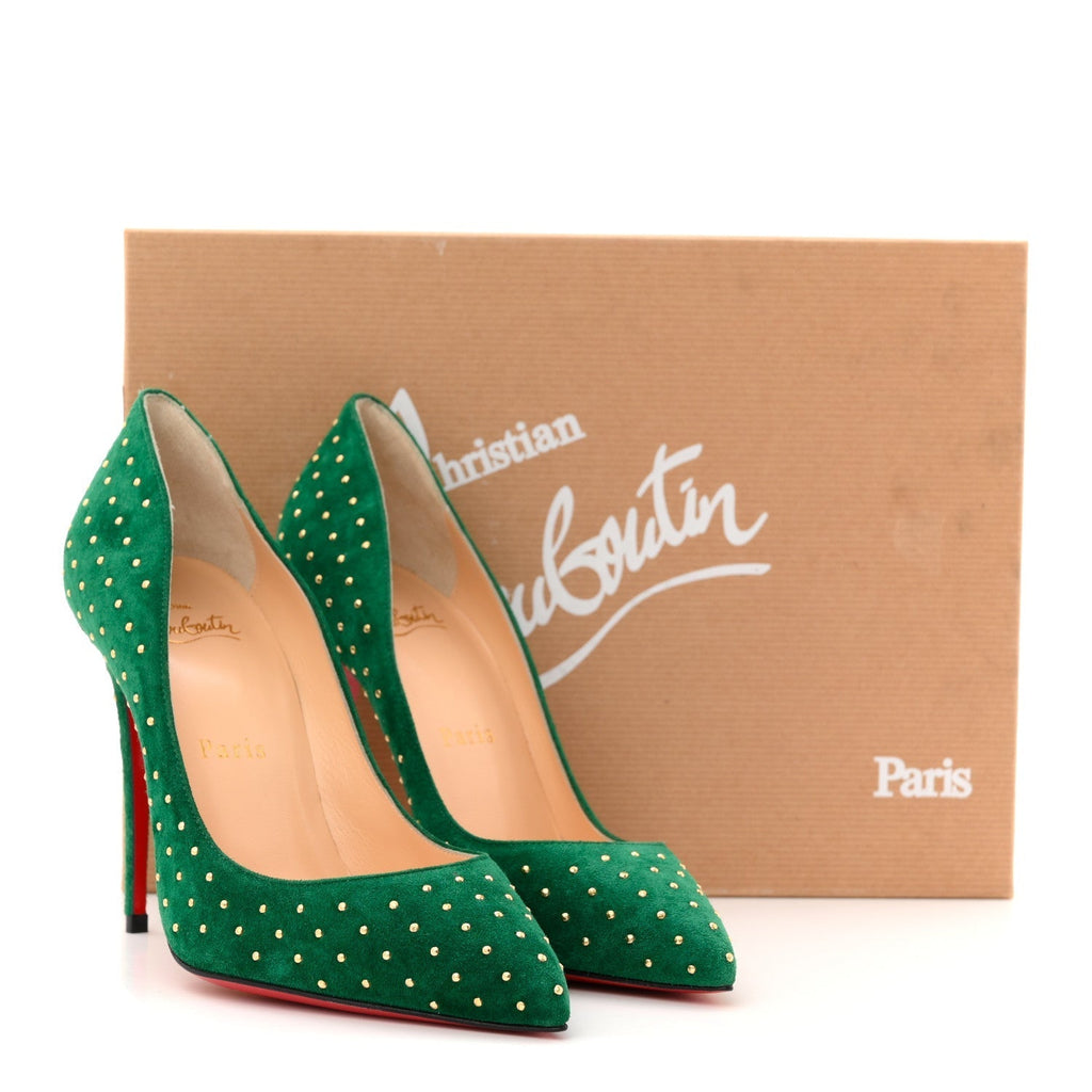 SUEDE PIGALLE FOLLIES PLUME 100 PUMPS CANOPEE ANTIQUE GOLD