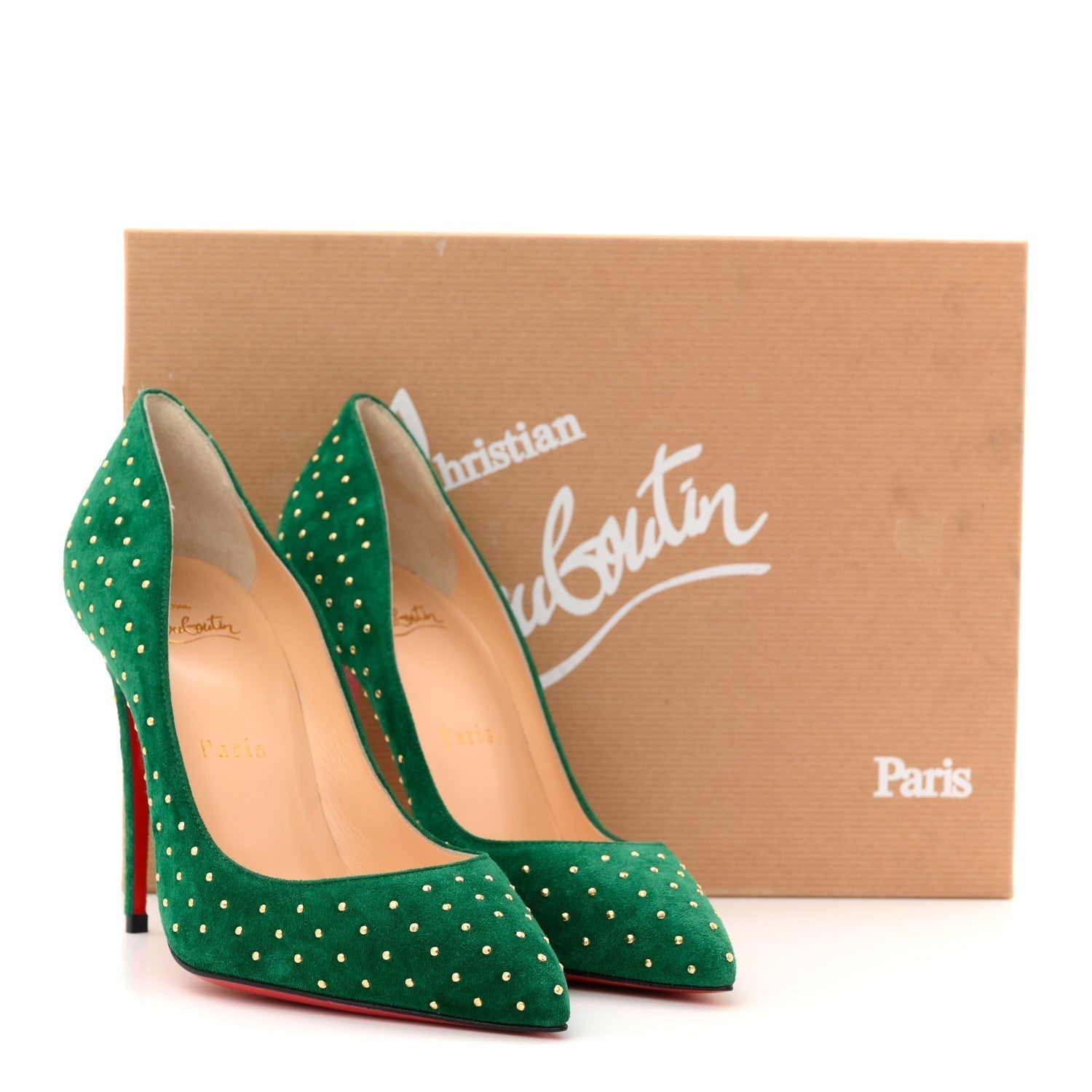 SUEDE PIGALLE FOLLIES PLUME 100 PUMPS CANOPEE ANTIQUE GOLD