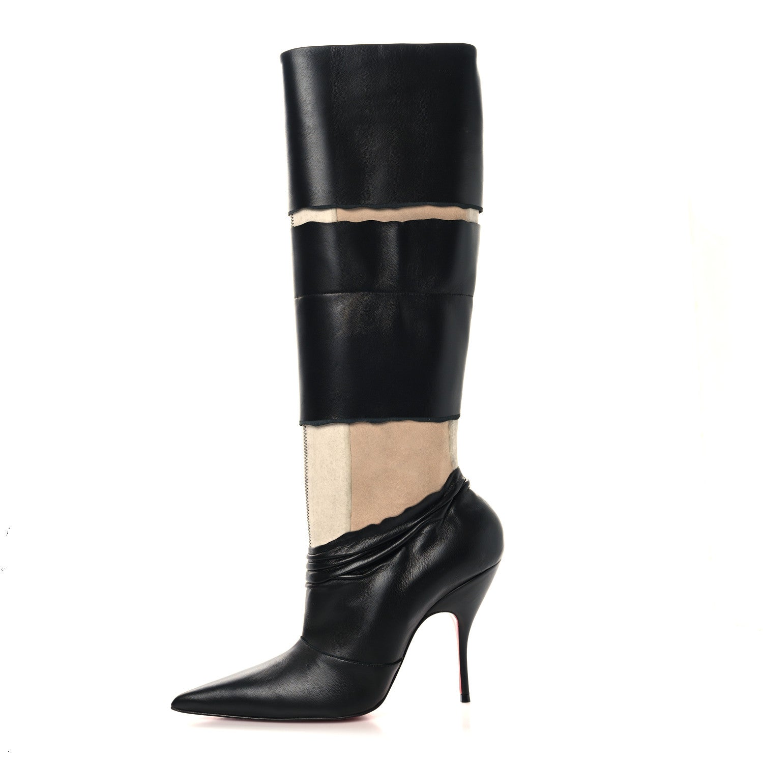 X MAISON MARGIELA NAPPA XRISMARTEEN 100 KNEE HIGH BOOTS BLACK