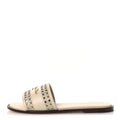 CALFSKIN LAMBSKIN MICRO CANNAGE D-LANE FLAT SLIDE SANDALS LIGHT ECRU