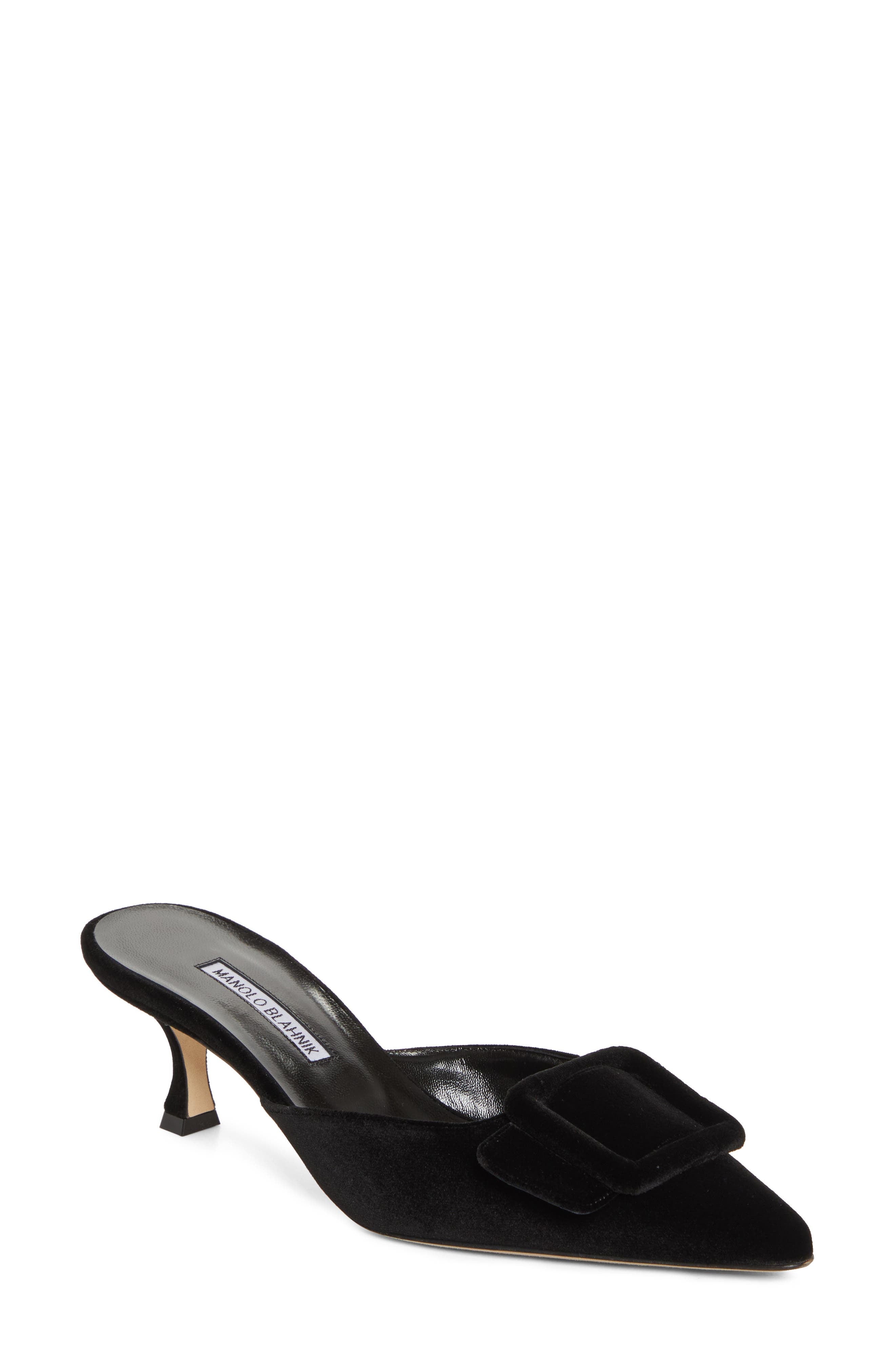 MANOLO BLAHNIK MAYSALE BUCKLE MULE