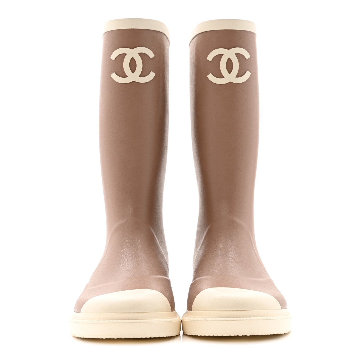 CAOUTCHOUK CC HIGH BOOTS BEIGE WHITE