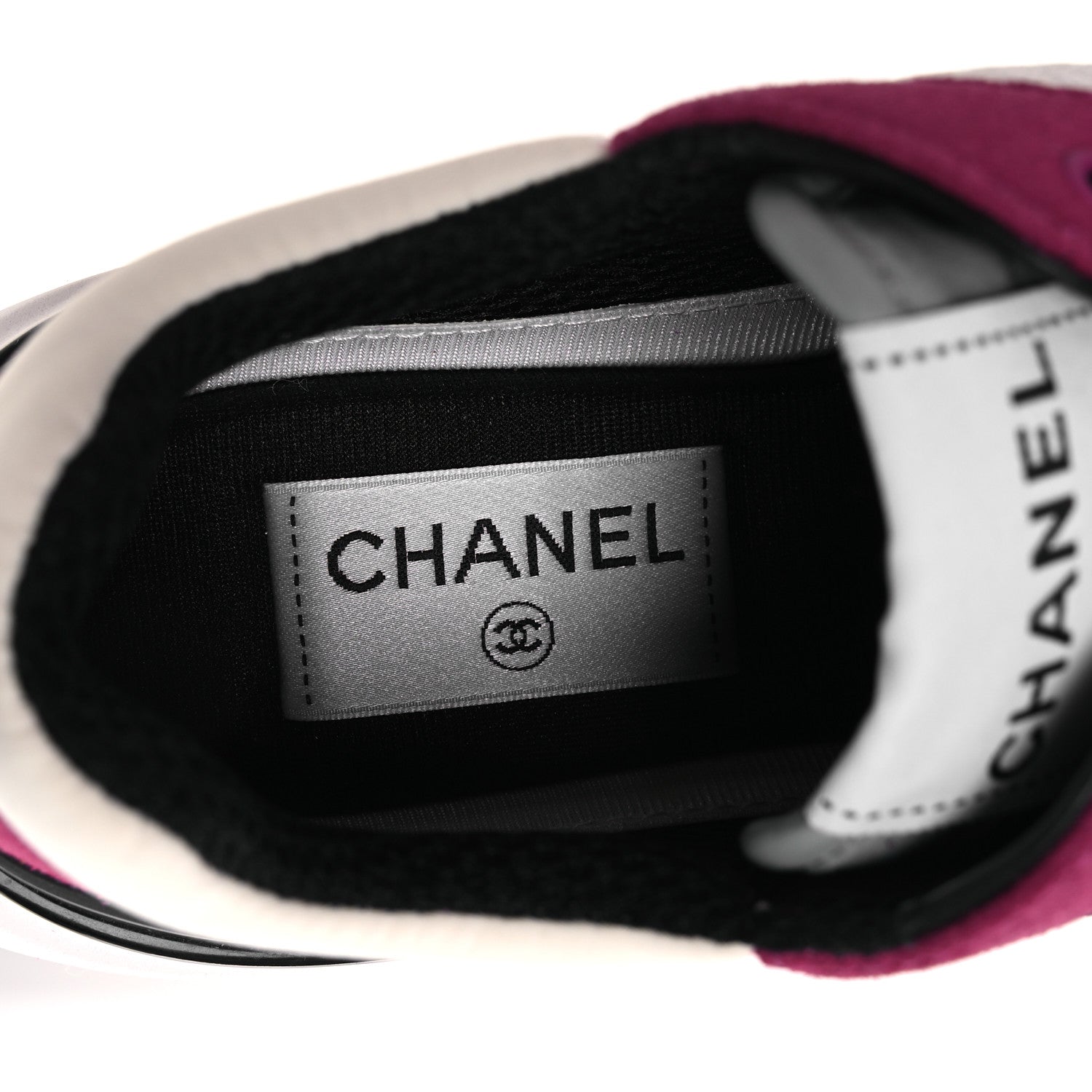 MESH SUEDE CALFSKIN WOMENS CC SNEAKERS WHITE DARK PINK GREY