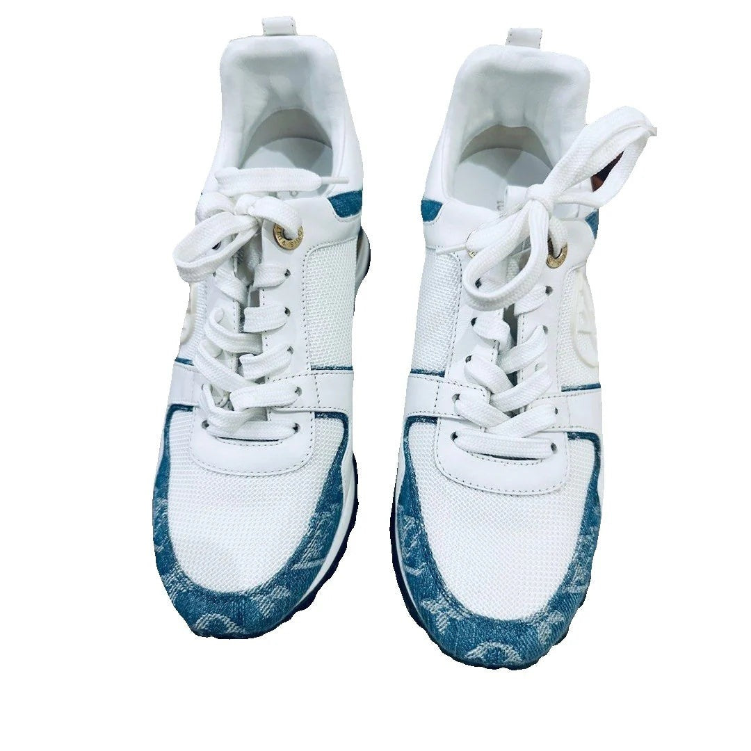 Louis Vuitton Denim Monogram Run Away Sneaker - White/Blue