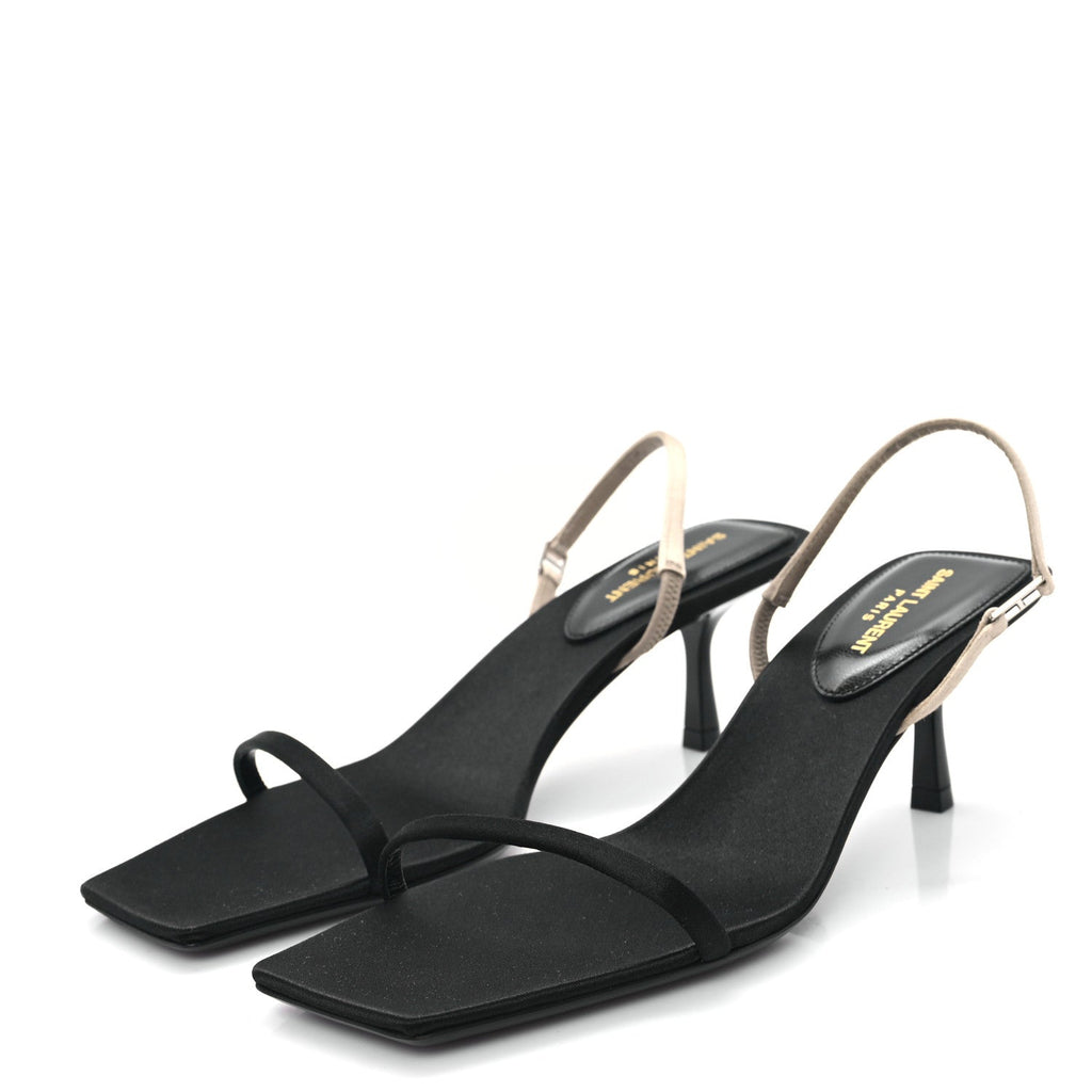 SATIN SLINGBACK JASPE 55 SANDALS BLACK PARTRIDGE PINK