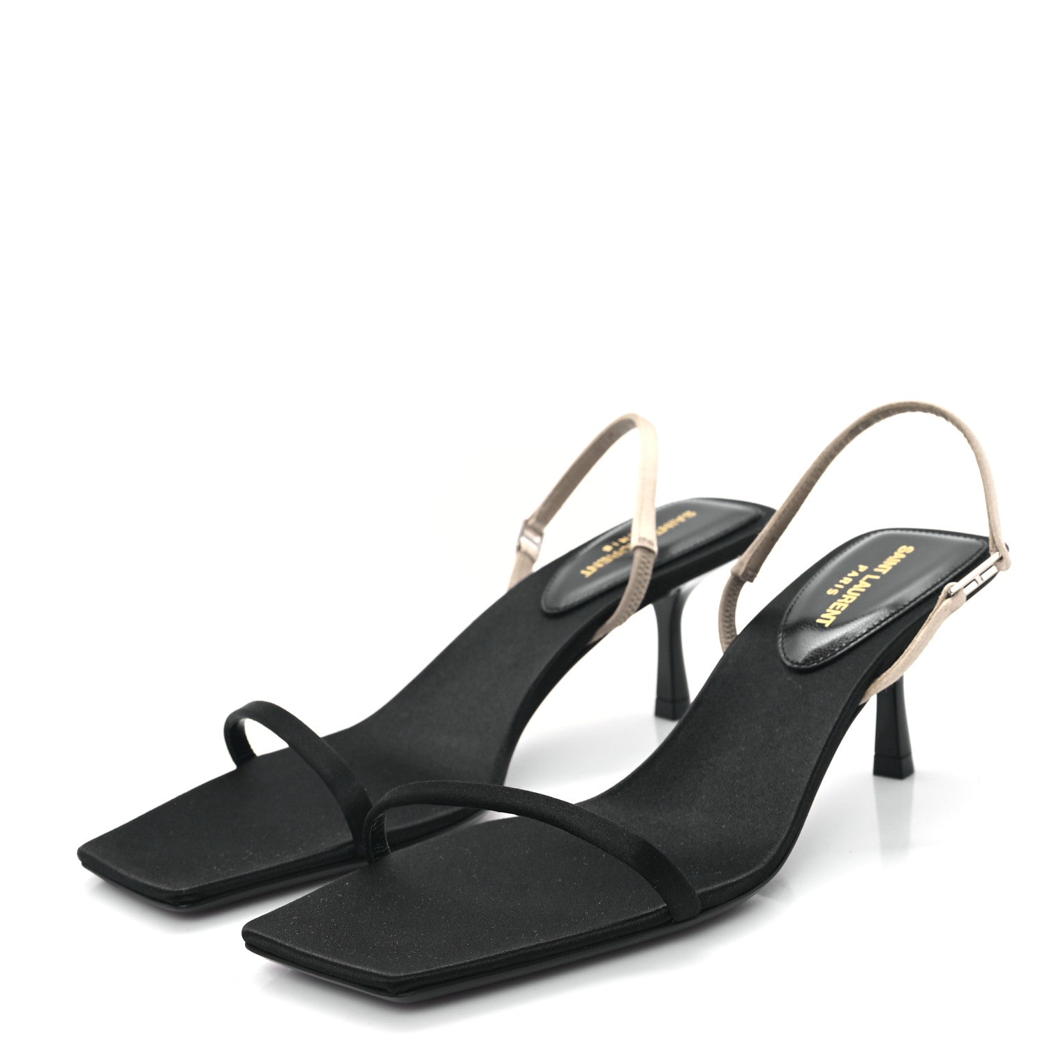 SATIN SLINGBACK JASPE 55 SANDALS BLACK PARTRIDGE PINK