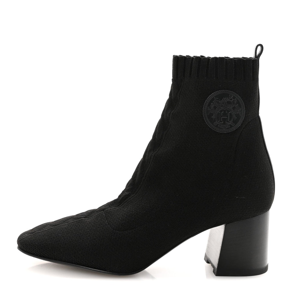 KNIT CALFSKIN VOLVER 60 ANKLE BOOTS BLACK