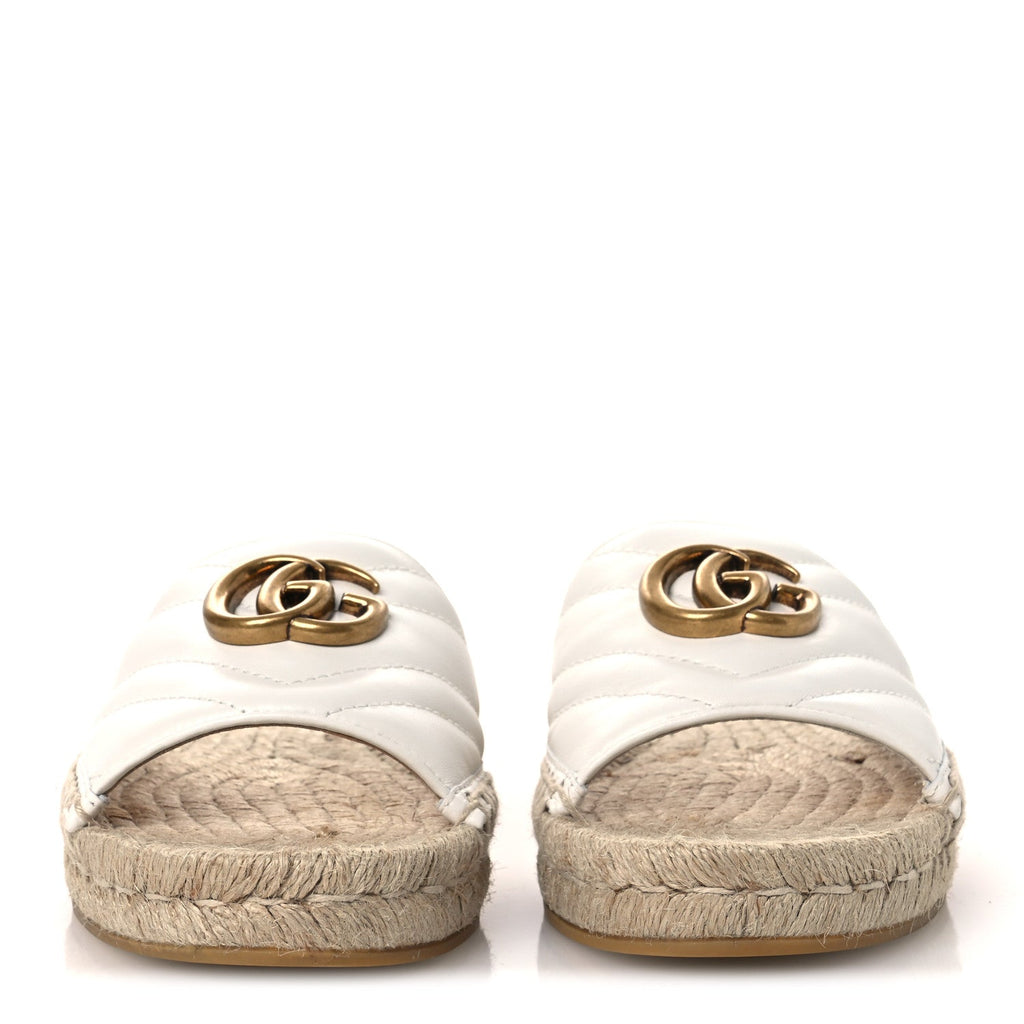 NAPPA MATELASSE GG MARMONT ESPADRILLE SLIDE SANDALS GREAT WHITE