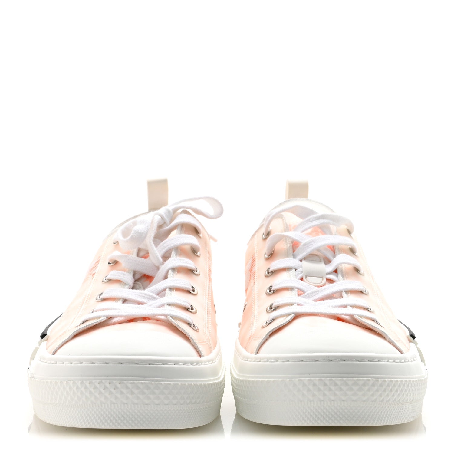 TECHNICAL CANVAS OBLIQUE MENS B23 LOW TOP SNEAKERS WHITE ORANGE
