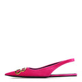 VELVET BB KNIFE POINTY TOE SLINGBACK FLATS PINK