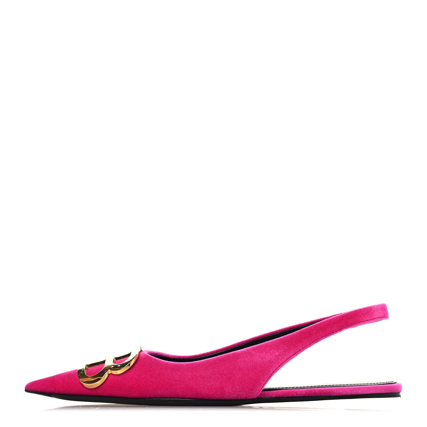 VELVET BB KNIFE POINTY TOE SLINGBACK FLATS PINK