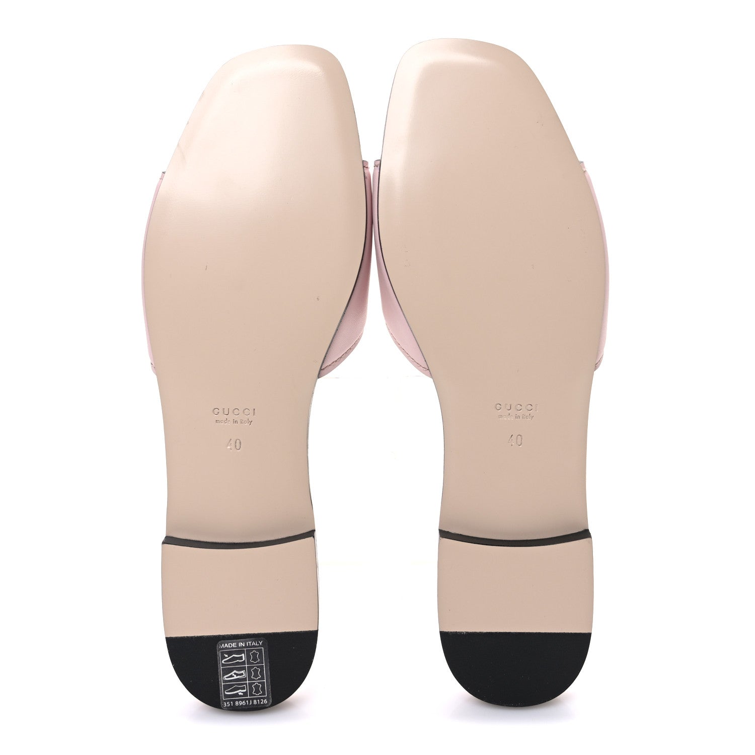 COSMOS SOFTY CALFSKIN INTERLOCKING G CUT OUT SLIDE SANDALS PASTEL PINK