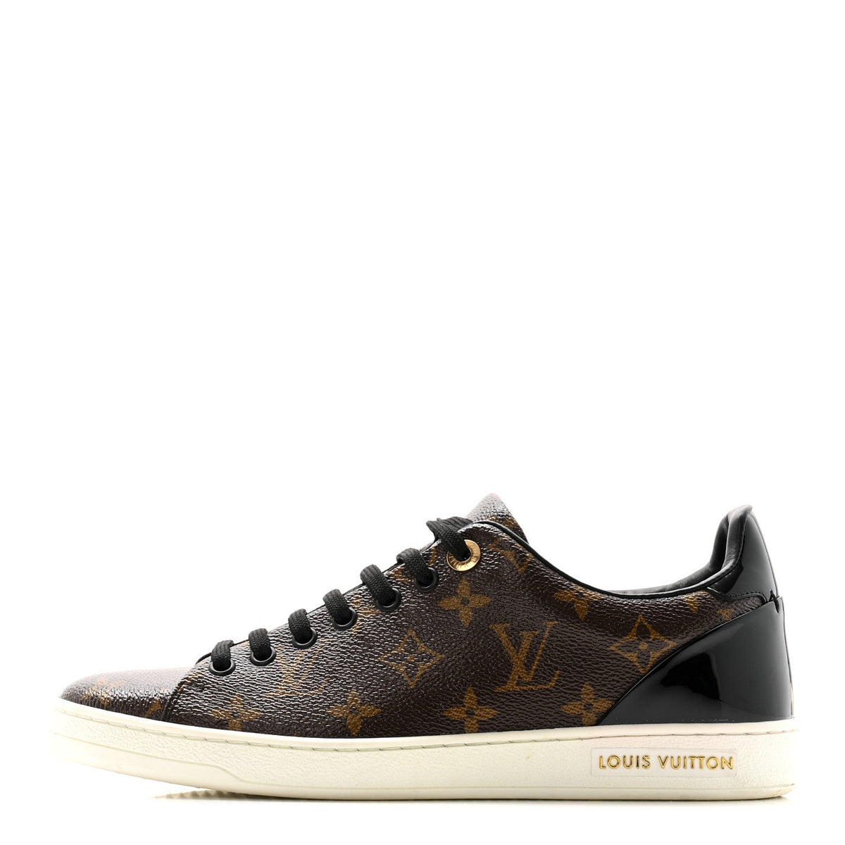 LOUIS VUITTON PATENT MONOGRAM FRONTROW SNEAKER BROWN