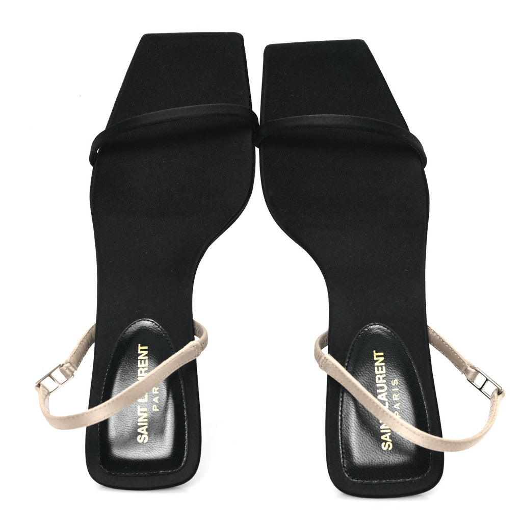 SATIN SLINGBACK JASPE 55 SANDALS BLACK PARTRIDGE PINK