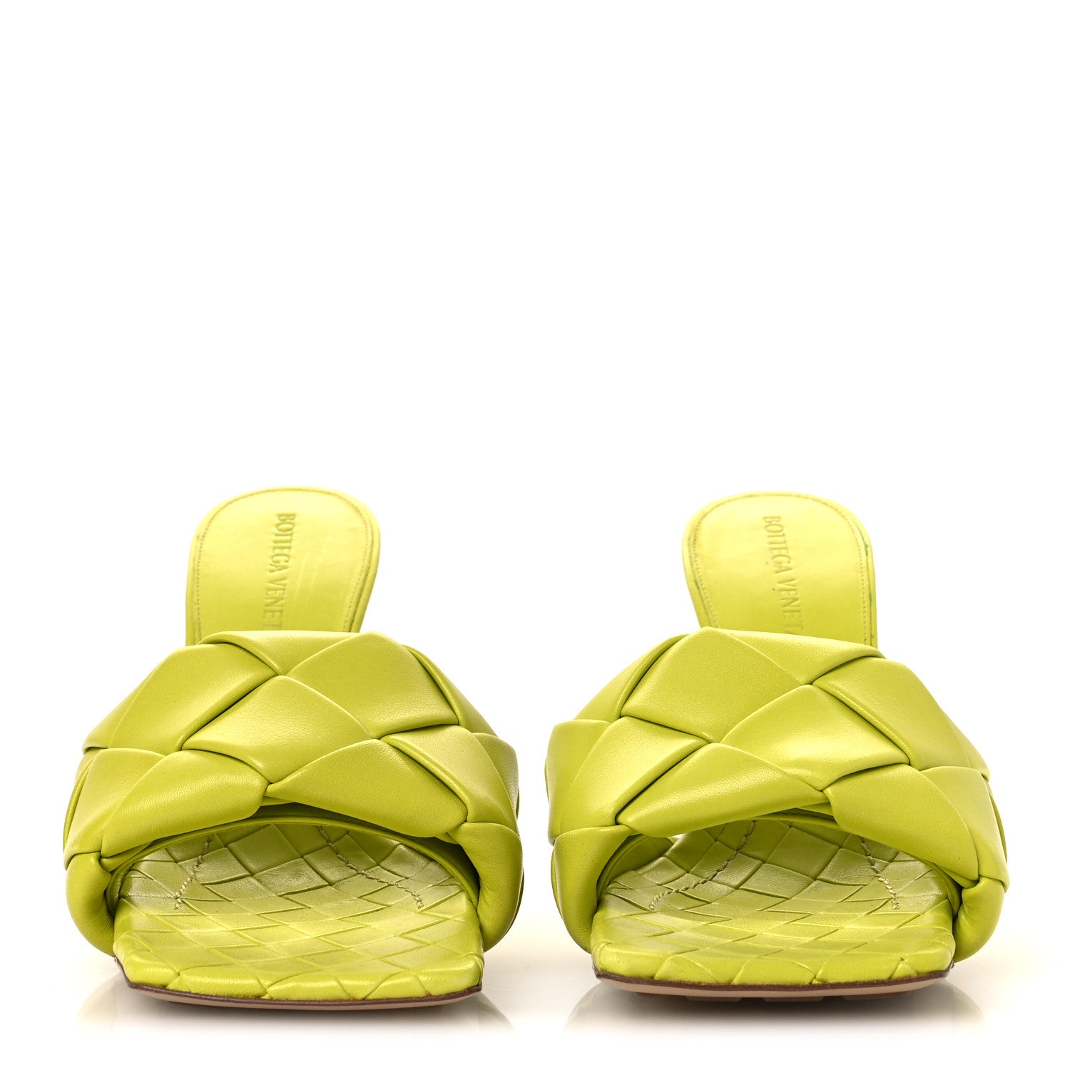 NAPPA MAXI INTRECCIATO LIDO 90MM MULE SANDALS KIWI