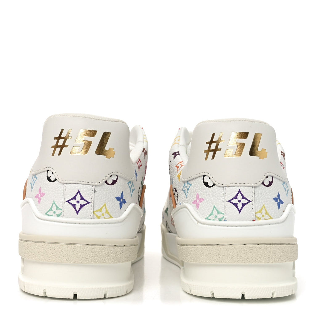 LV X TM CALFSKIN MONOGRAM MULTICOLOR WOMENS LV TRAINER SNEAKERS WHITE MULTICOLOR