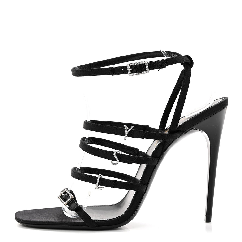 CREPE SATIN CRYSTAL JERRY 110 SANDALS BLACK