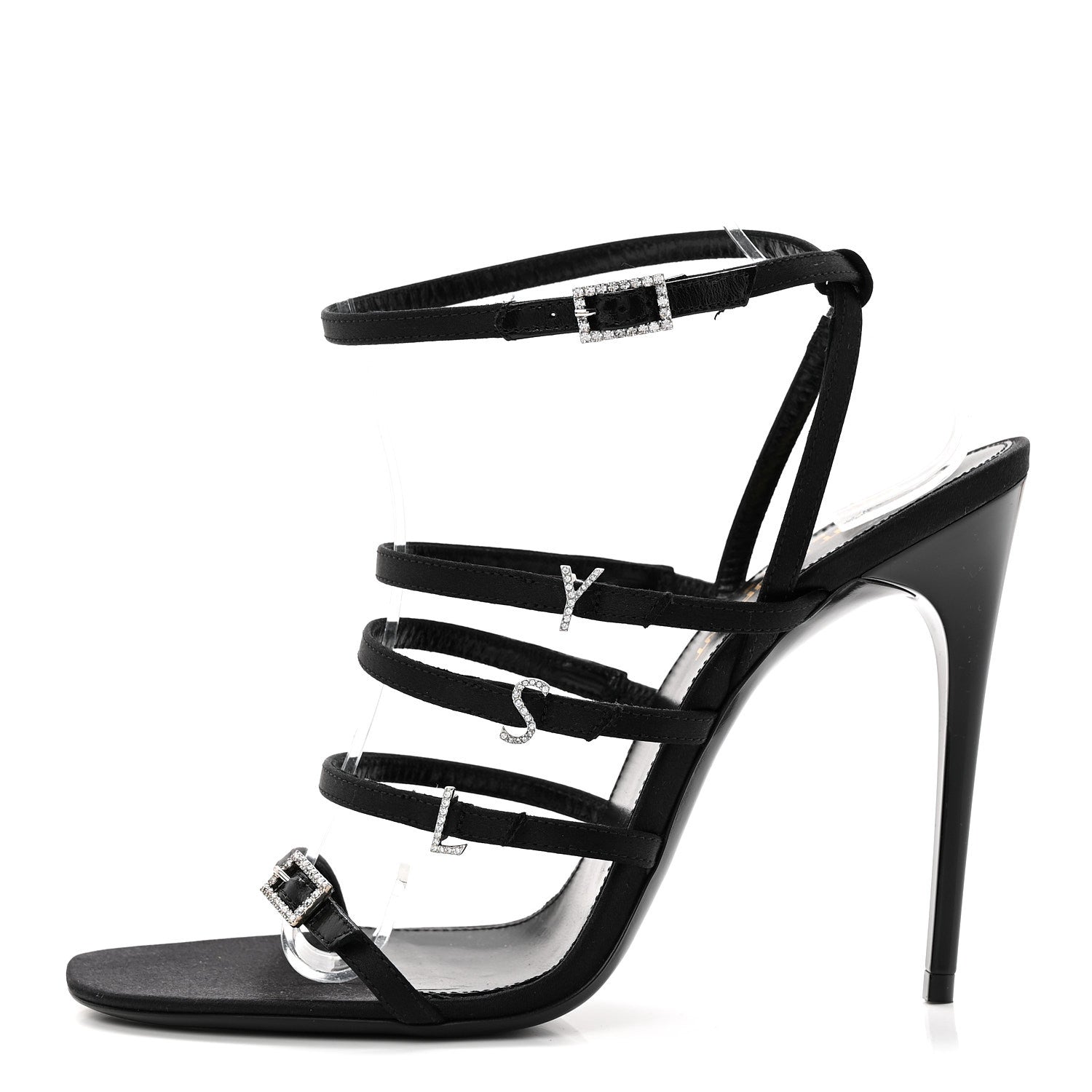 CREPE SATIN CRYSTAL JERRY 110 SANDALS BLACK