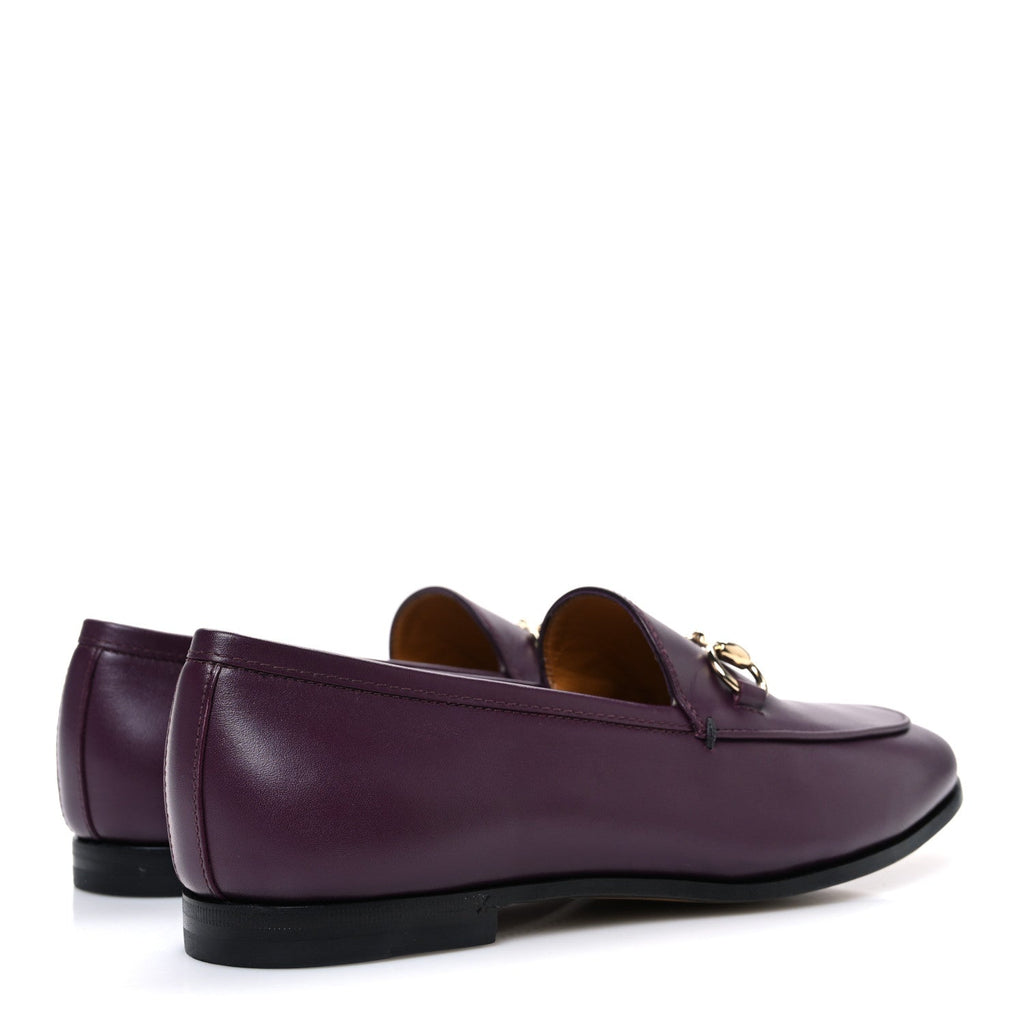 REAL BETIS GLAMOUR CALFSKIN WOMENS JORDAAN HORSEBIT LOAFERS SHINY VINEYARD
