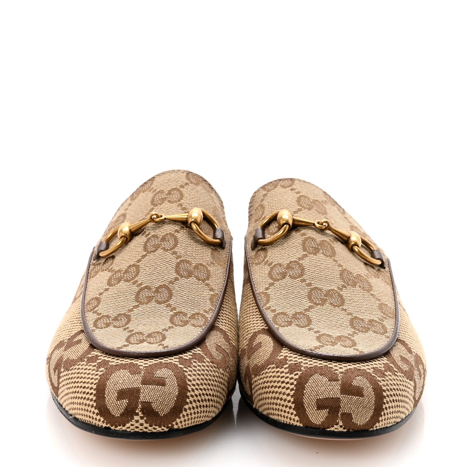 MONOGRAM JUMBO GG MALAGA KID WOMENS PRINCETOWN SLIPPERS CAMEL EBONY NEW ACERO BEIGE
