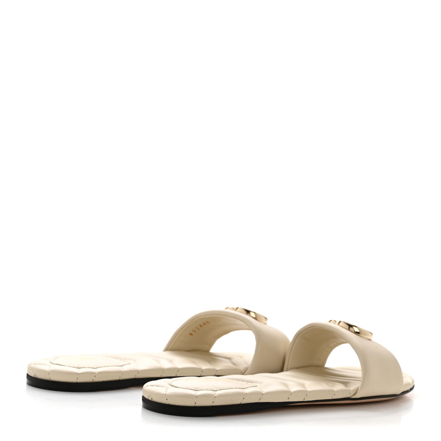 NAPPA MATELASSE GG MARMONT FLAT SLIDE SANDALS NEW IVOIRE