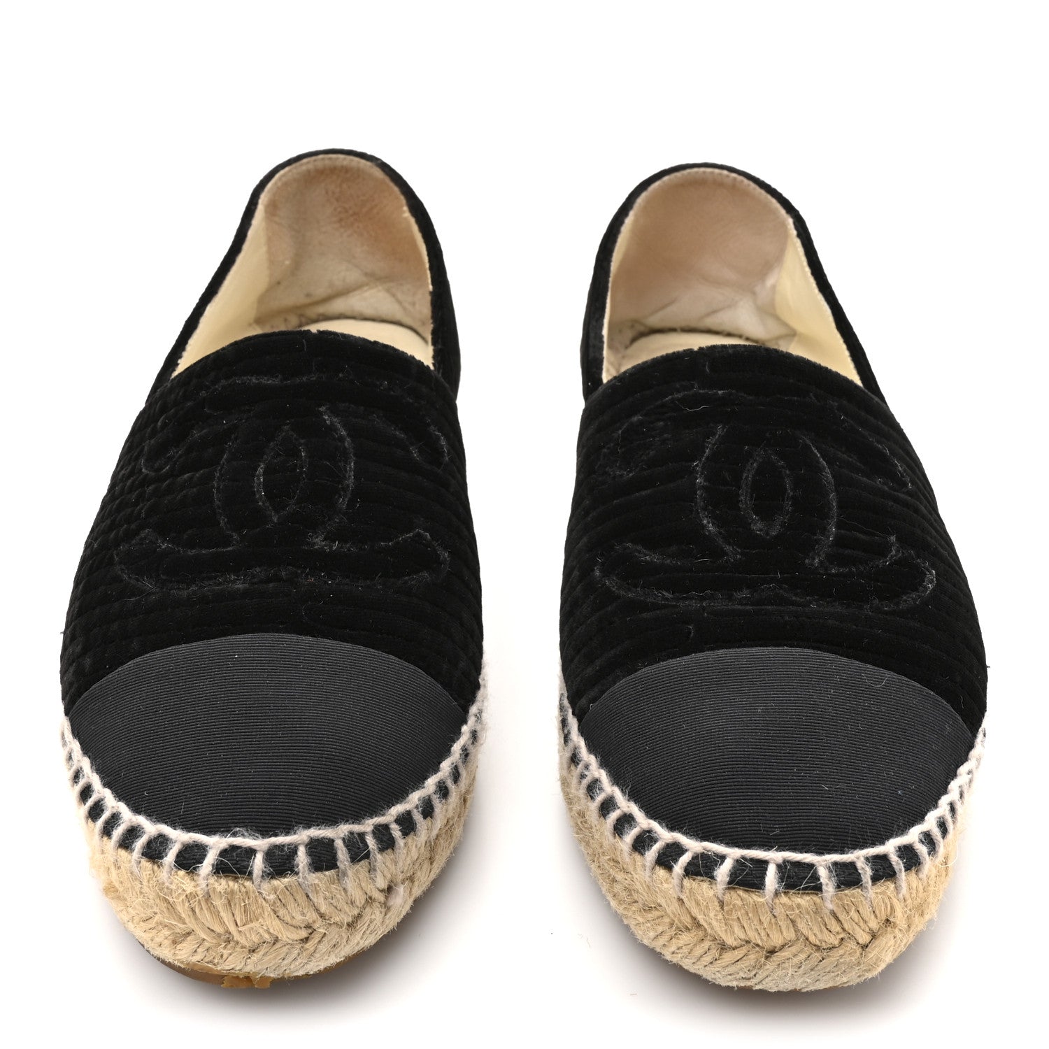 VELVET GROSGRAIN CC ESPADRILLES BLACK