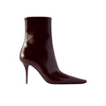 Saint Laurent 90mm Ashley Pointed-Toe Ankle Boots - Burgundy