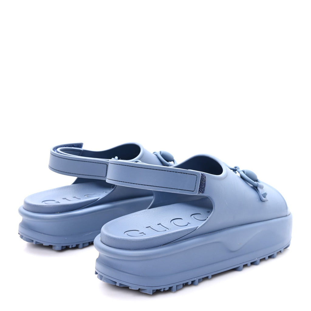 SOFT RUBBER HORSEBIT TOUCH MENS STRAPPED SANDALS WASHED INDIGO