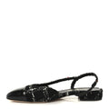 TWEED LAMBSKIN CAP TOE CC SLINGBACK FLATS BLACK WHITE MULTICOLOR