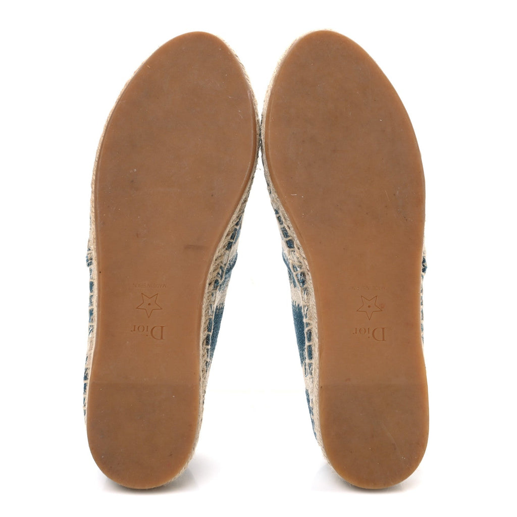 COTTON D-STRIPES EMBROIDERED GRANVILLE 15MM ESPADRILLES DEEP OCEAN
