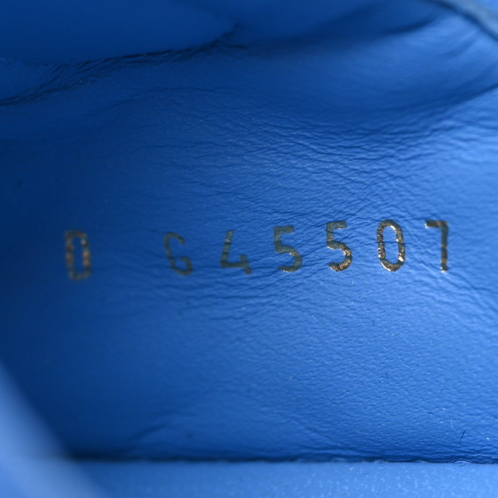 LAMBSKIN QUILTED VELCRO DAD CHAIN CC SLIDE SANDALS BLUE
