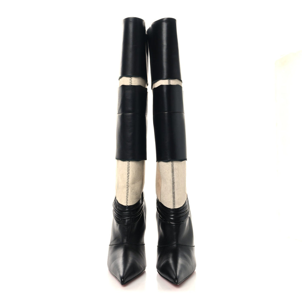 X MAISON MARGIELA NAPPA XRISMARTEEN 100 KNEE HIGH BOOTS BLACK