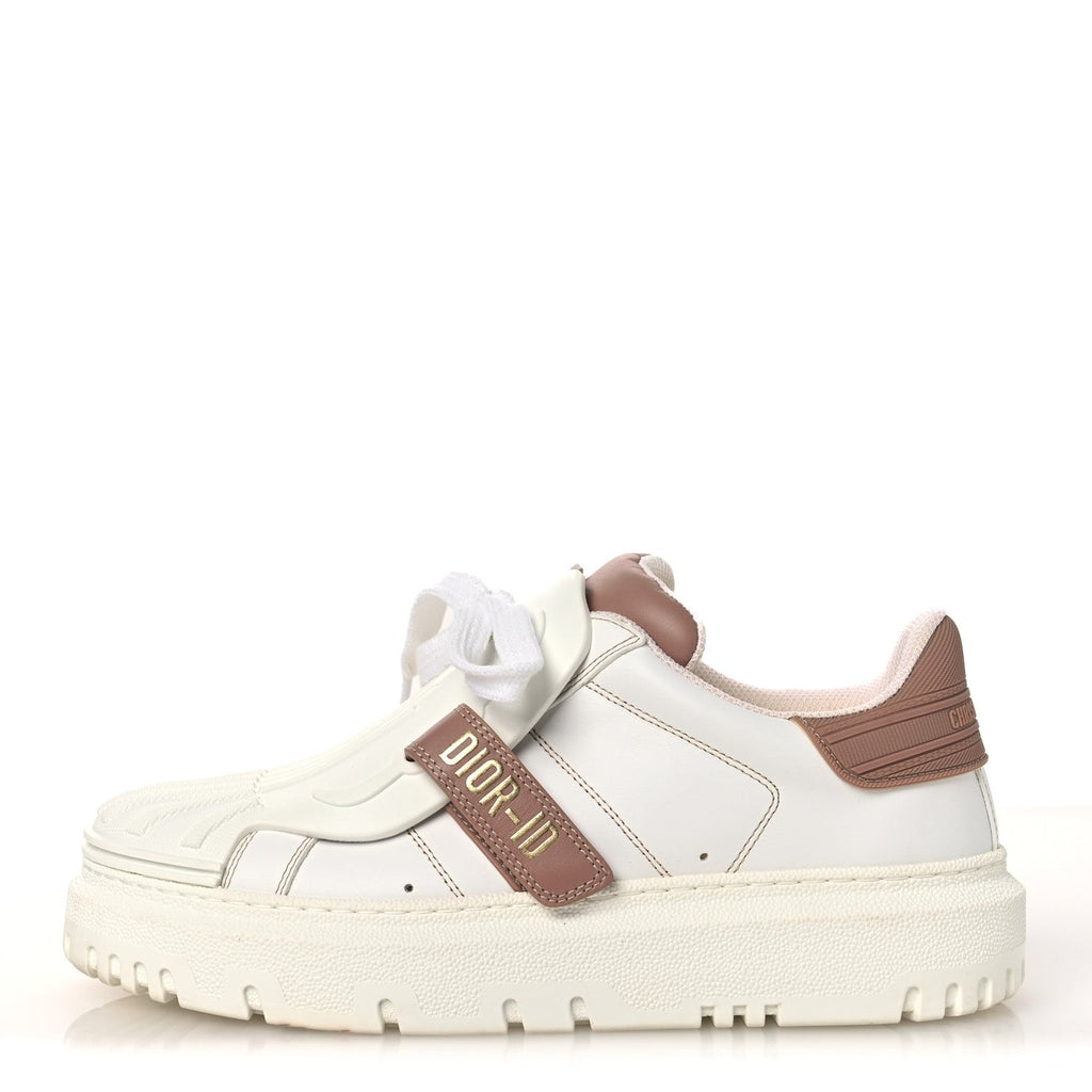CALFSKIN BI-COLOR DIOR-ID PLATFORM SNEAKERS WHITE NUDE