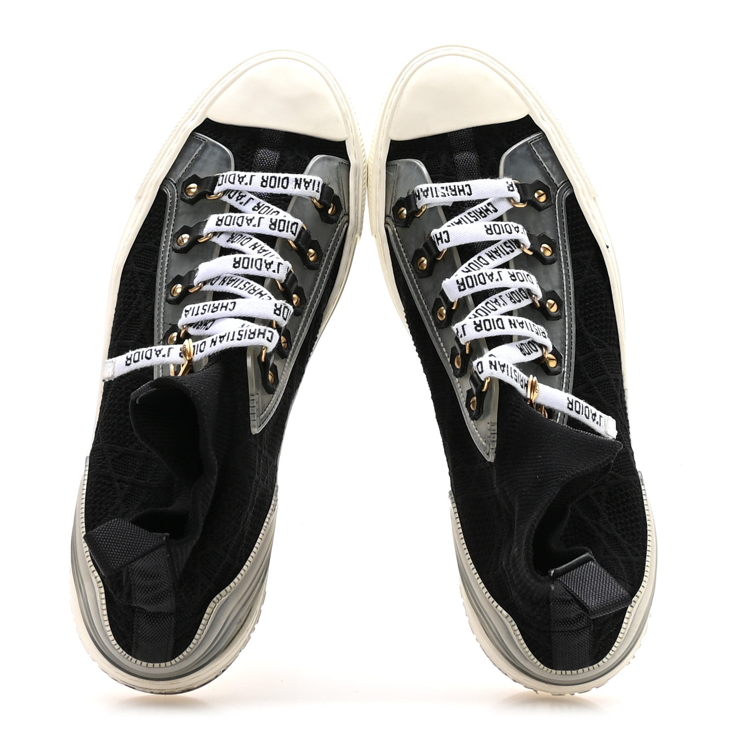 TECHNICAL KNIT CANNAGE WOMENS WALK'N'DIOR HIGH TOP SNEAKERS BLACK