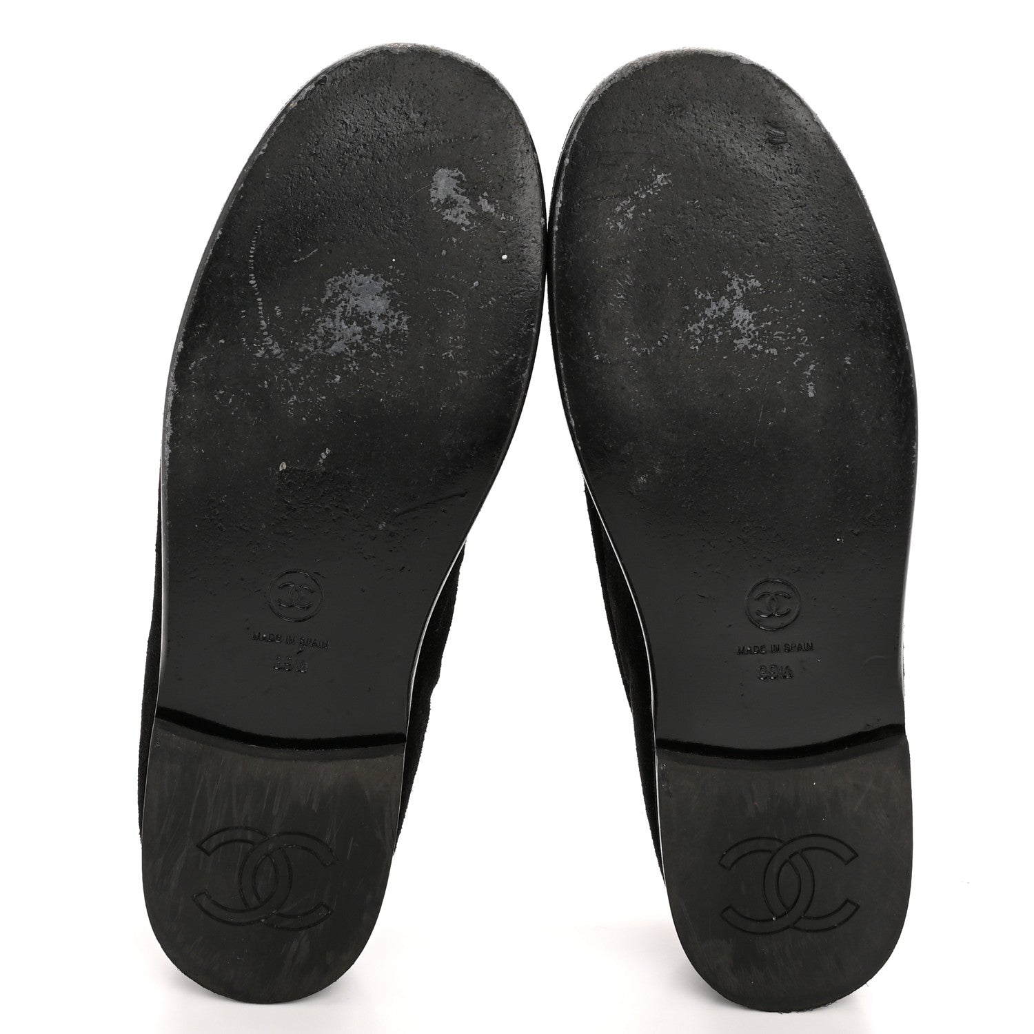 SUEDE CALFSKIN CC LOAFERS BLACK