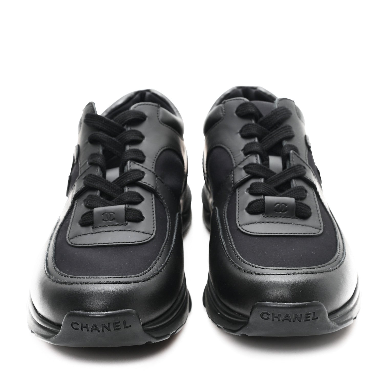CALFSKIN LAMBSKIN CC UNIFORM SNEAKERS BLACK