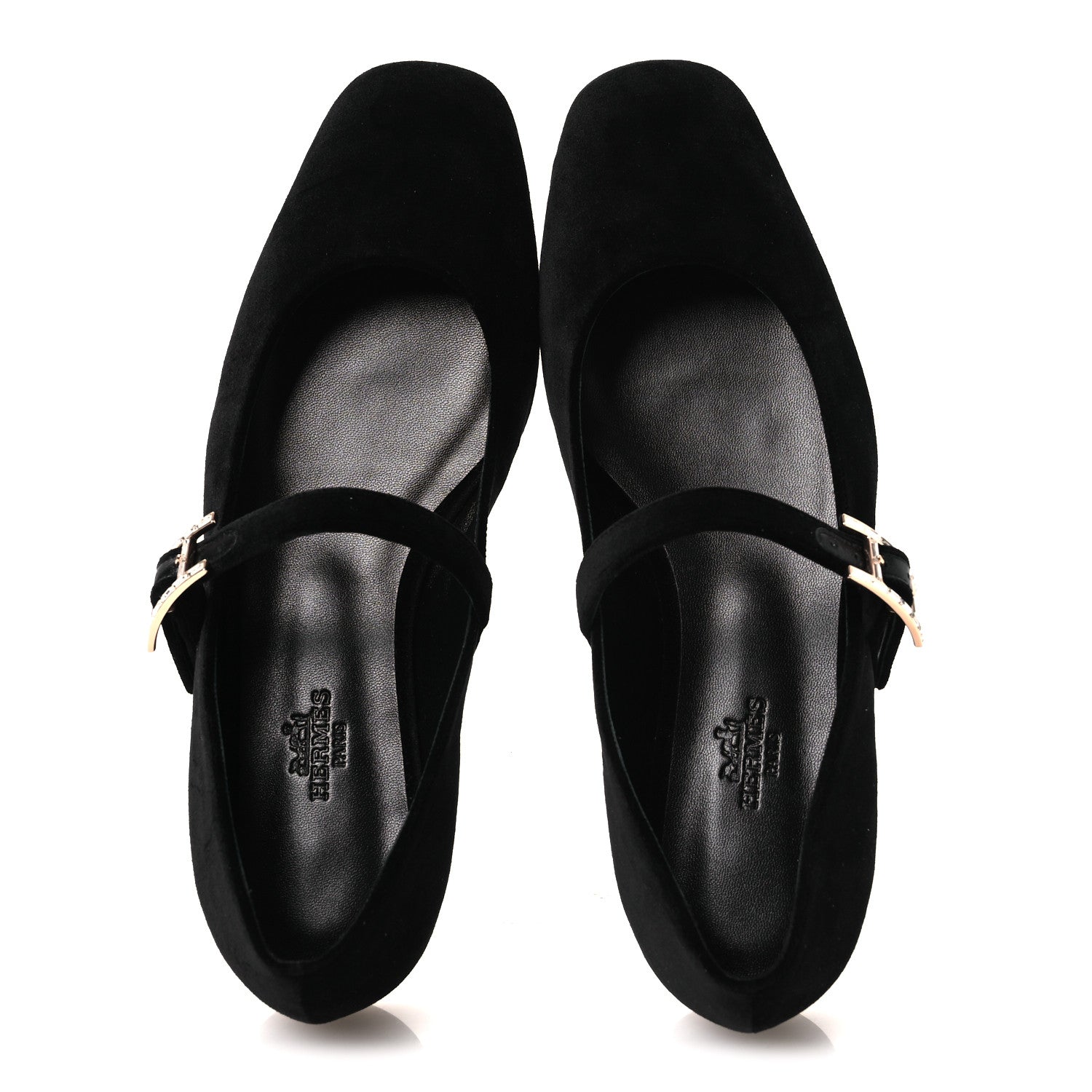 VELVET CRYSTAL JANE BALLET FLATS BLACK