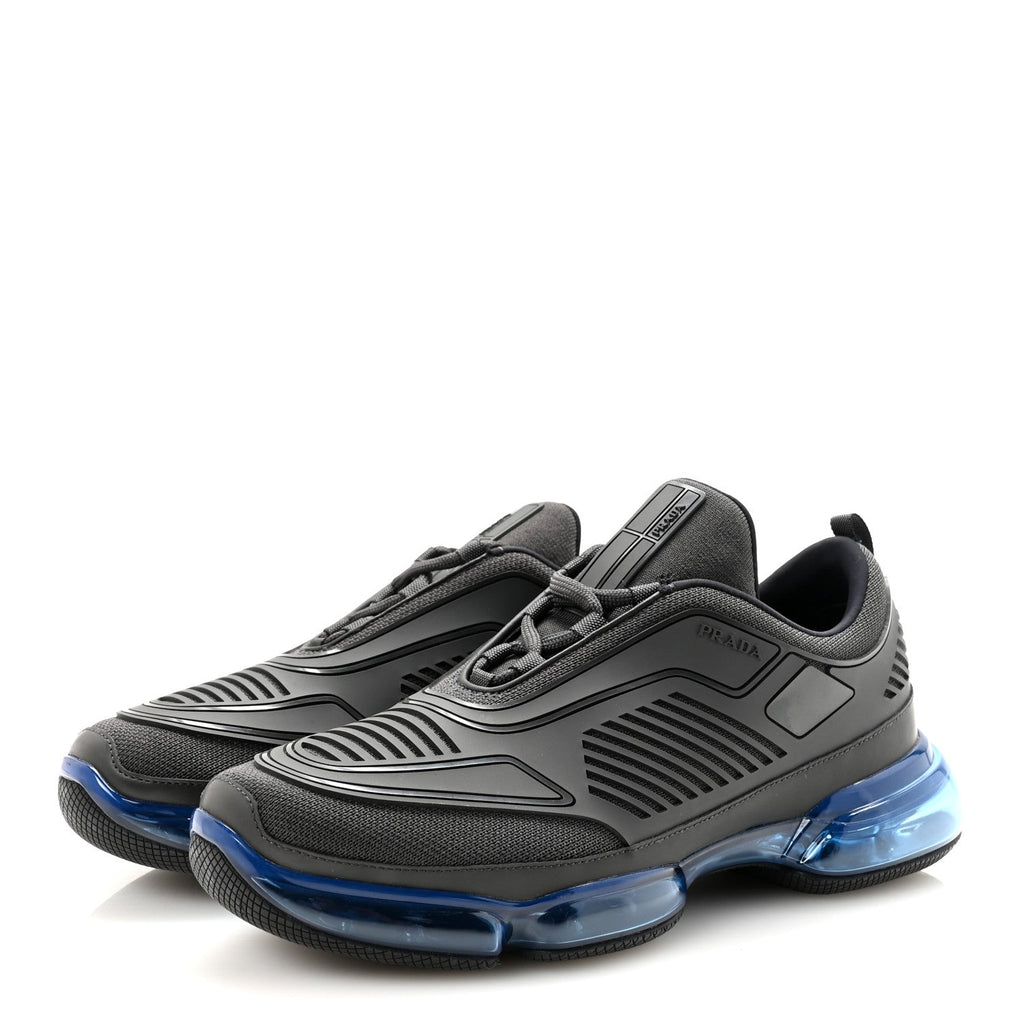 RUBBER KNIT FABRIC MENS CLOUDBUST AIR SNEAKERS GREY BLUE