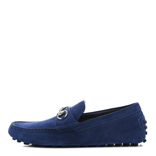 SUEDE MENS HORSEBIT DRIVER LOAFERS ROYALE