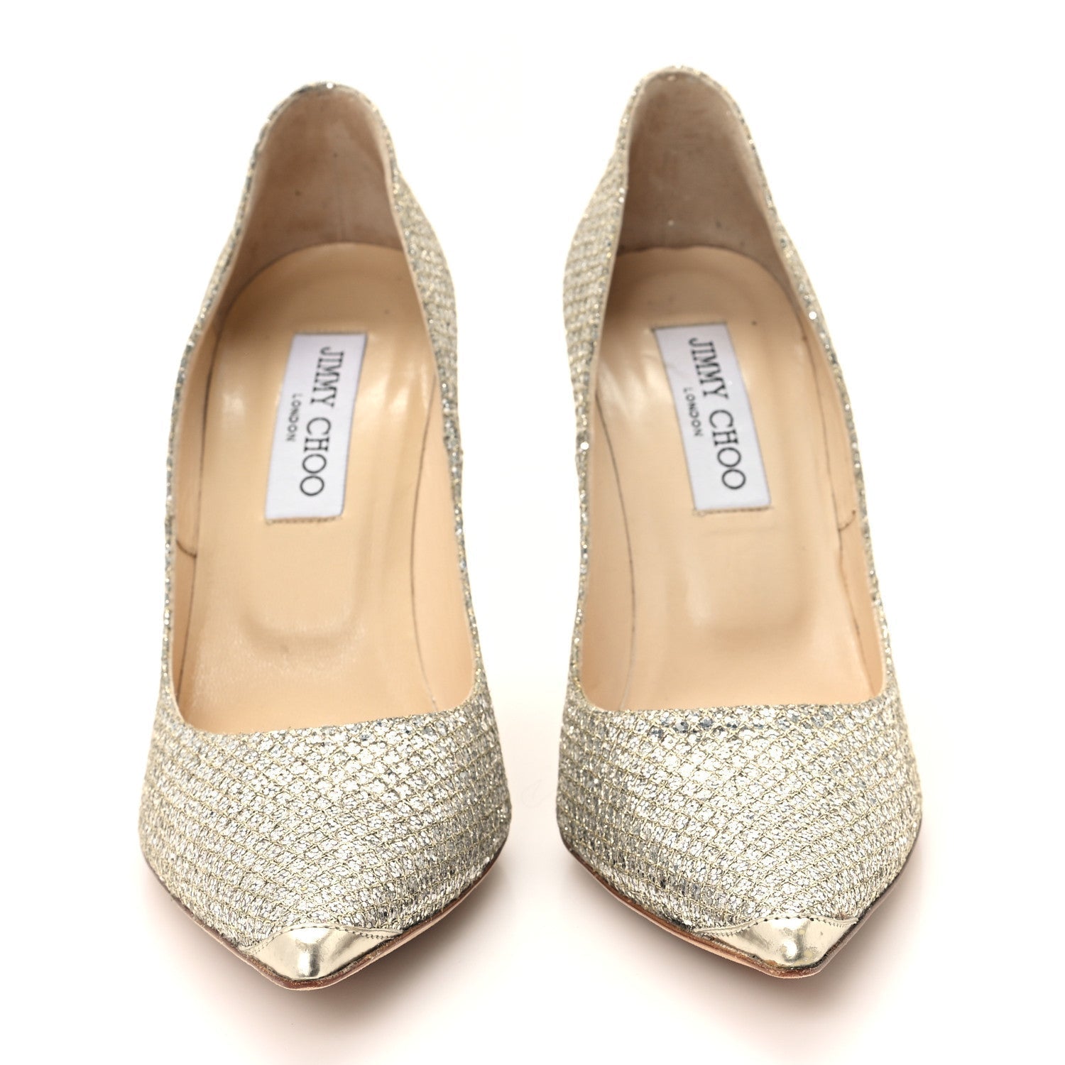 GLITTER FABRIC ROMY 85 PUMPS CHAMPAGNE